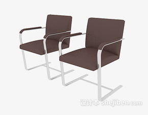 简约棕色办公椅3d模型下载